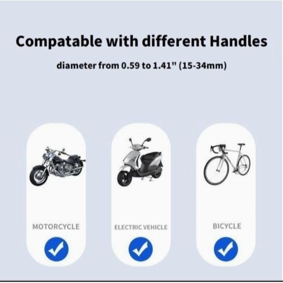 Telefoonhouder voor fiets- en motorstuur, telefoonklem met draaibare beugel, compatibel met smartphones van 4,7 tot 7,2 inch