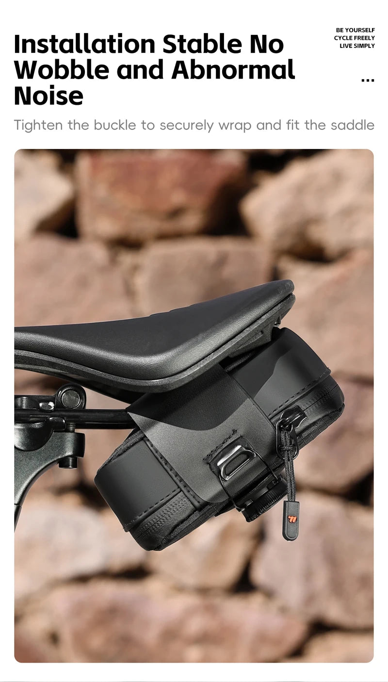 WEST BIKING Mini Bicycle Saddle Bag Knob Self-locking Portable Cycling Tail Bag Tool Storage Bag MTB Road Bike Accessories