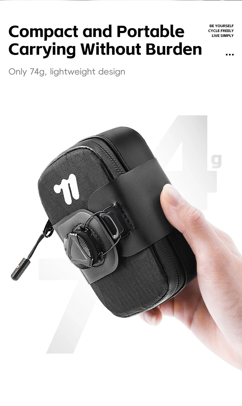 WEST BIKING Mini Bicycle Saddle Bag Knob Self-locking Portable Cycling Tail Bag Tool Storage Bag MTB Road Bike Accessories